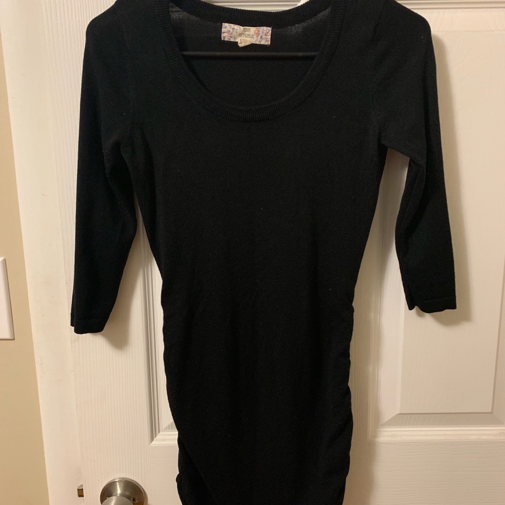 Pink Rose Black Sweater